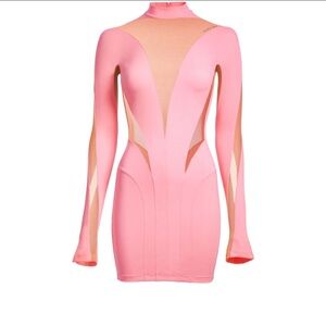 Mugler H&M limited edition pink panel dress